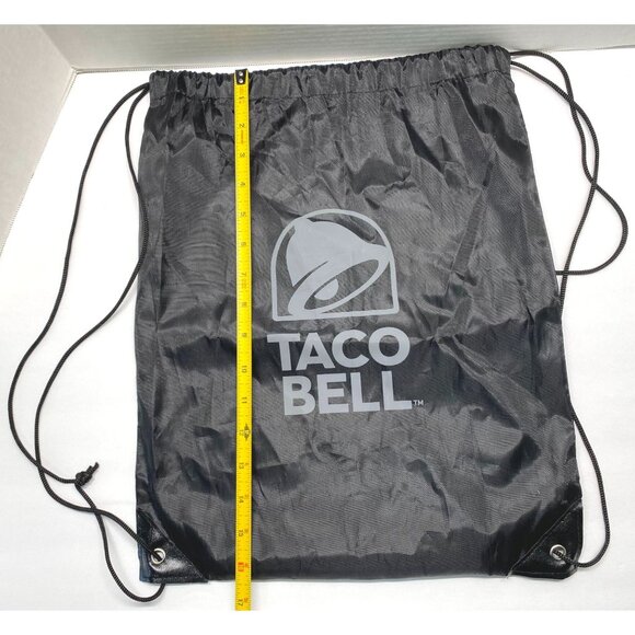 Taco Bell Restaurant Logo Black Drawstring Backpack Bag 16 Inch Tall - Picture 4 of 7